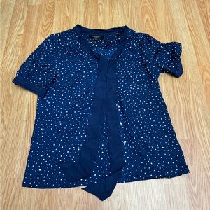 Jason Wu Navy Blue Polka Dot Blouse